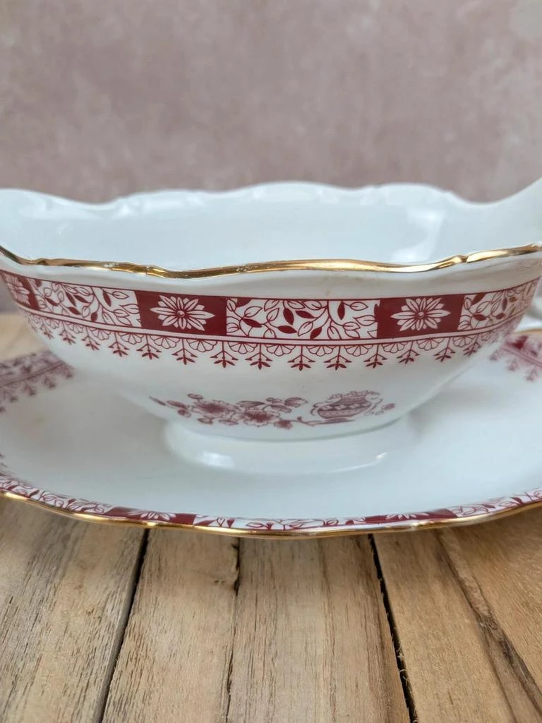 Salt cellar Seltmann Weiden Bavaria Theresia red – photo 3